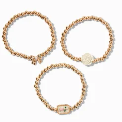 Gold-tone Uptown Stretch Bracelets - 3 Pack