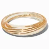 Gold-tone Wire Wrap Clear Acrylic Bangle Bracelet