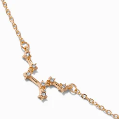 Gold-tone Zodiac Constellation Pendant Necklace - Virgo