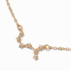 Gold-tone Zodiac Constellation Pendant Necklace - Scorpio