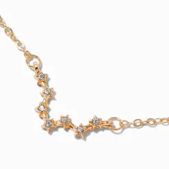 Gold-tone Zodiac Constellation Pendant Necklace - Pisces