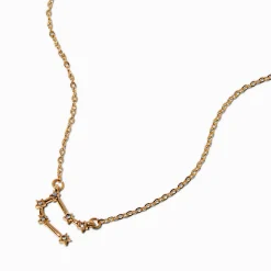 Gold-tone Zodiac Constellation Pendant Necklace - Gemini