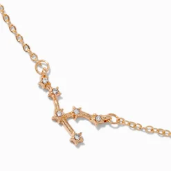 Gold-tone Zodiac Constellation Pendant Necklace - Taurus