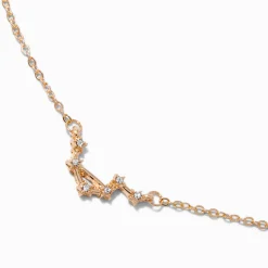 Gold-tone Zodiac Constellation Pendant Necklace - Libra