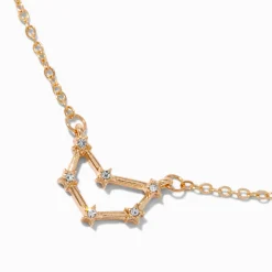 Gold-tone Zodiac Constellation Pendant Necklace - Capricorn
