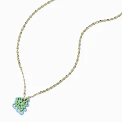 Green & Blue Butterfly Pendant Necklace