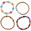 Happy Face ''Smile'' Beaded Stretch Bracelets - 4 Pack