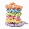Happy Pastel Skinny Silky Hair Scrunchies - 6 Pack
