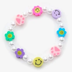 Happy Smiles Beaded Stretch Bracelet