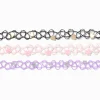 Heart & Floral Beaded Tattoo Choker Necklace - 3 Pack