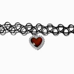 Heart Mood Pendant Tattoo Choker Necklace
