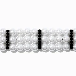 Hematite & Pearl Multi-Strand Choker Necklace