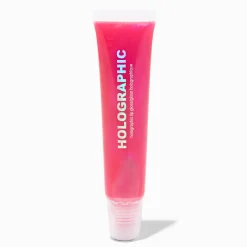 Hot Pink Holographic Glossy Lip Gloss Tube