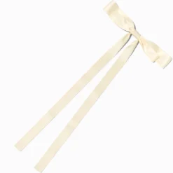 Ivory Extra Long Hair Bow Clip