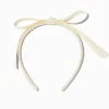 Ivory Skinny Ribbon Bow Headband