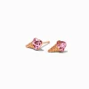 18k Gold Plated Pink Ice Cream Rose Gold Cone Stud Earrings
