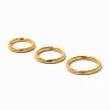 18k Yellow Gold Plated Titanium 18G Mixed Nose Hoops - 3 Pack