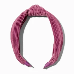 Lavender Pleated Knotted Headband