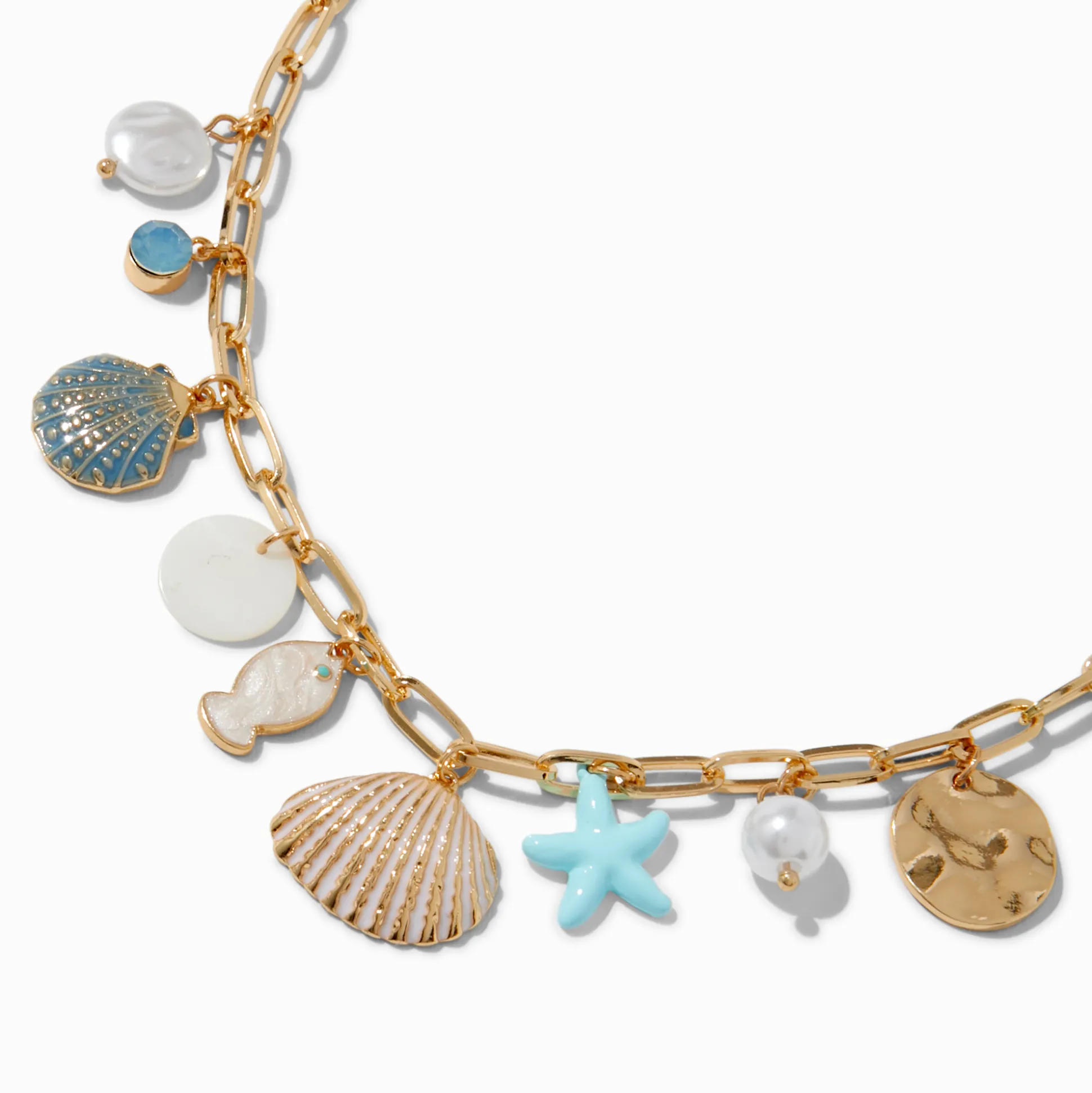 Light Blue Beach Charm Choker Necklace