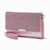 Light Pink Bling Crossbody Wristlet Wallet