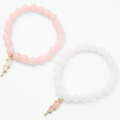 Lightning Bolt Glow in the Dark Beaded Stretch Bracelets - 2 Pack