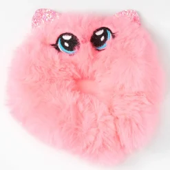 Medium Pink Furry Cat Hair Scrunchie