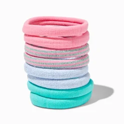 Mint Stripes Full Hair Rolled Hair Ties - 8 Pack