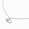 Mixed Metal Double Heart Pendant Necklace