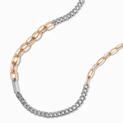 Mixed Metal Mixed Chain Necklace