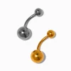 Mixed Metal Titanium 14G Belly Bars - 2 Pack