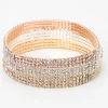Mixed Metal Triple Row Rhinestone Stretch Bracelets - 3 Pack
