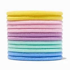 Mixed Pastels Lurex Hair Ties - 12 Pack