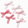Mixed Pink Lace Hair Bow Clips - 6 Pack