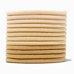 Mixed Tan & Cream Lurex Hair Ties - 12 Pack