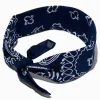 Navy Blue Paisley Bandana Headwrap