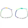 Neon Rainbow Sister Adjustable Braided Bracelets - 2 Pack