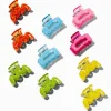 Neon Rectangle & Squiggle Hair Claws - 10 Pack