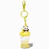 Panda Banana Water-Filled Glitter Keychain