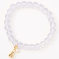 Paris Lavender Beaded Stretch Bracelet