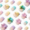 Pastel Butterfly 3D Coffin Press On Vegan Faux Nail Set - 24 Pack