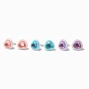 Pastel Gem Heart Stud Earrings - 3 Pack