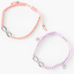 Pastel Infinity Adjustable Friendship Bracelets - 2 Pack