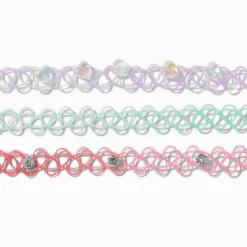 Pastel Ombré Tattoo Choker Necklaces - 3 Pack