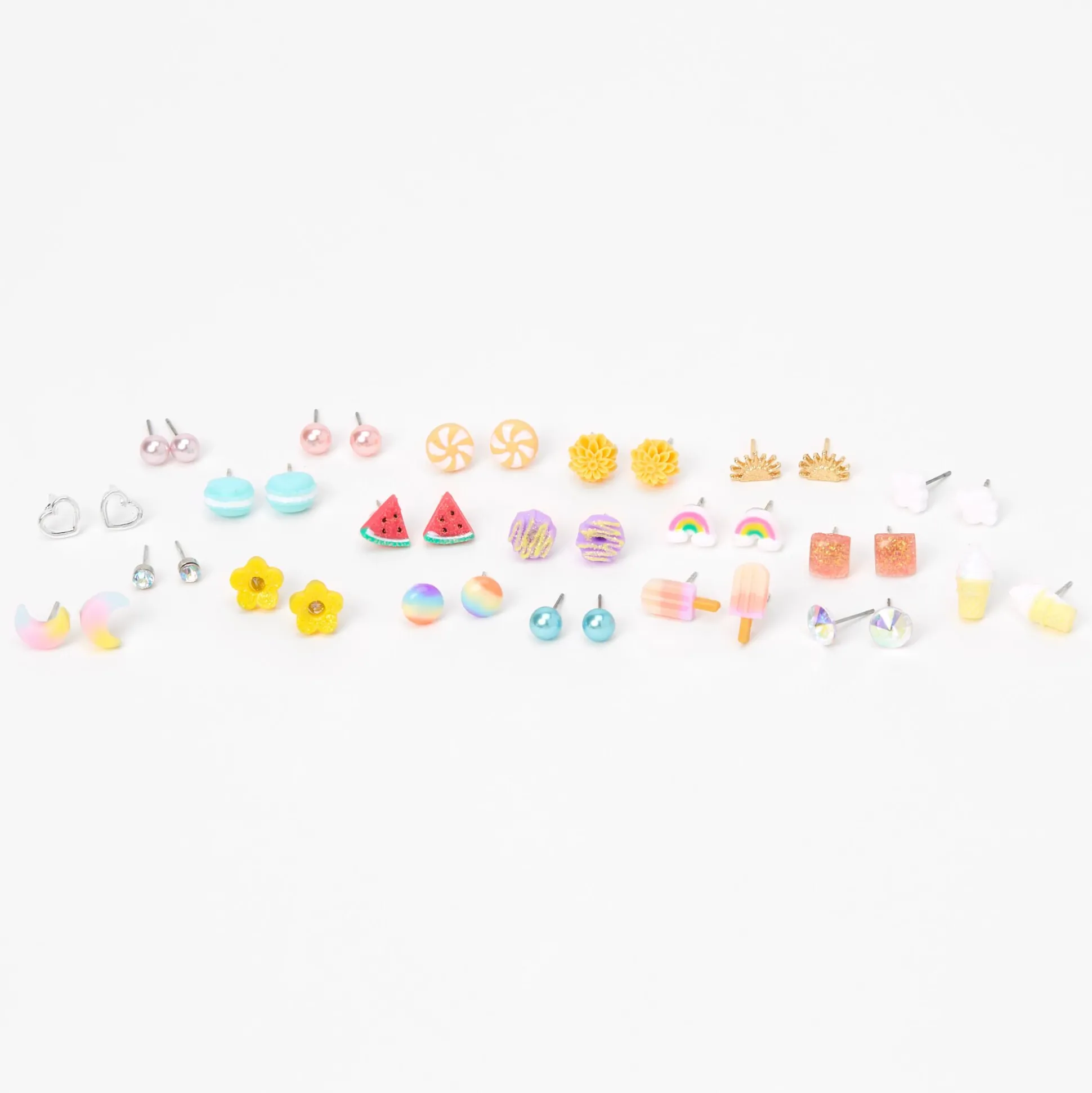Pastel Rainbow Mixed Stud Earrings -20 Pack