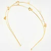 Pearl Heart Gold Double Row Headband
