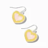 Pink & Yellow Heart Drop Earrings