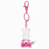 Pink Bunny Water-Filled Glitter Keychain