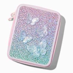 Pink Butterfly Bling Makeup Tin
