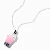 Pink Cat Boba Tea Pendant Necklace