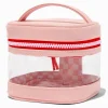Pink Checkered Square Makeup Bag
